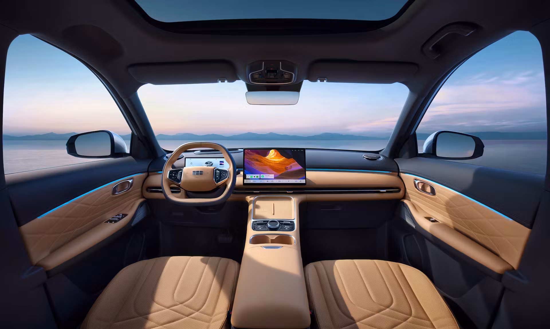 Interior digital con pantalla de 15,4 pulgadas del Geely Starray EM-i PRO