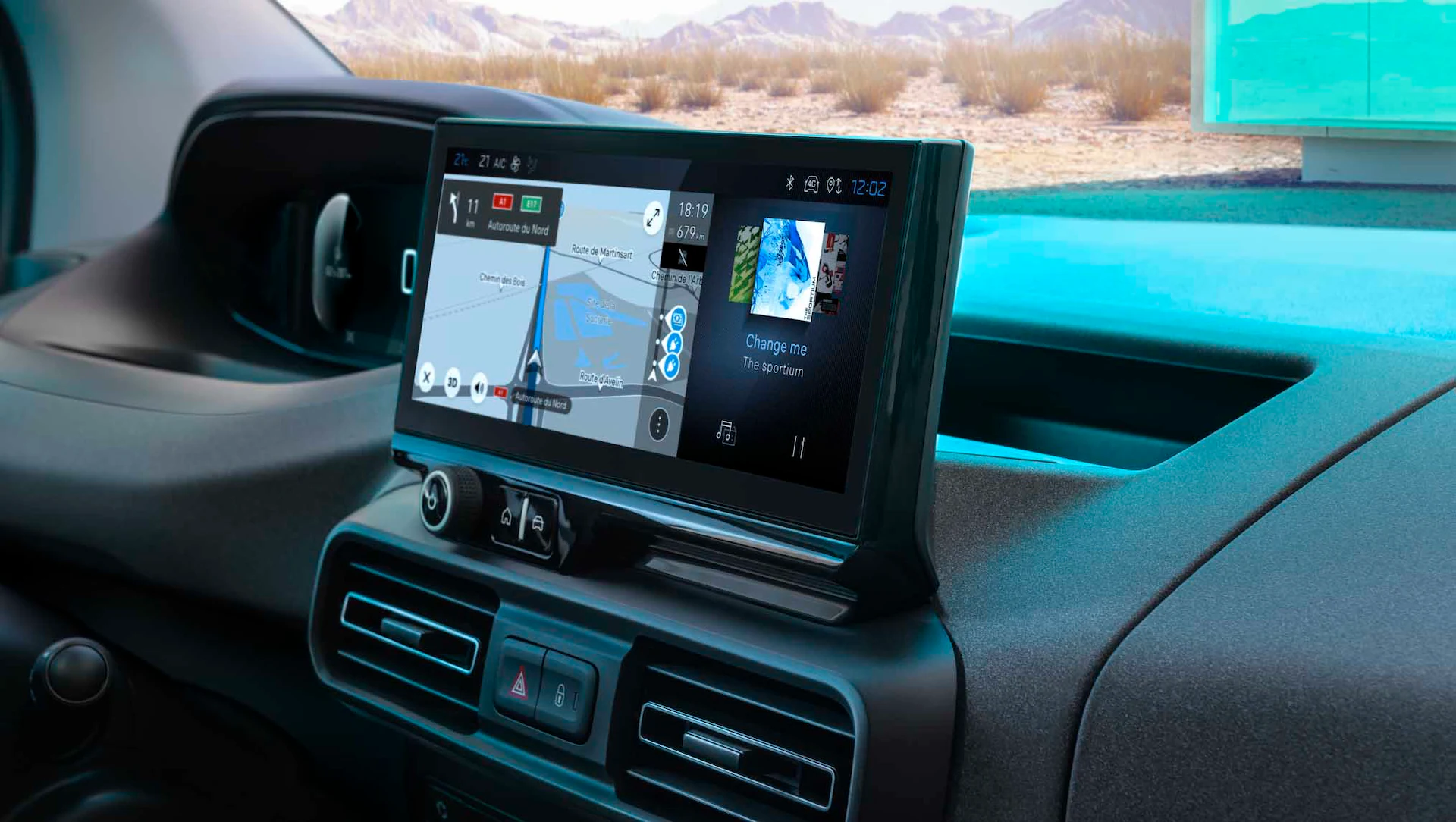 Pantalla multimedia y sistema de navegación del Peugeot Rifter Active Business